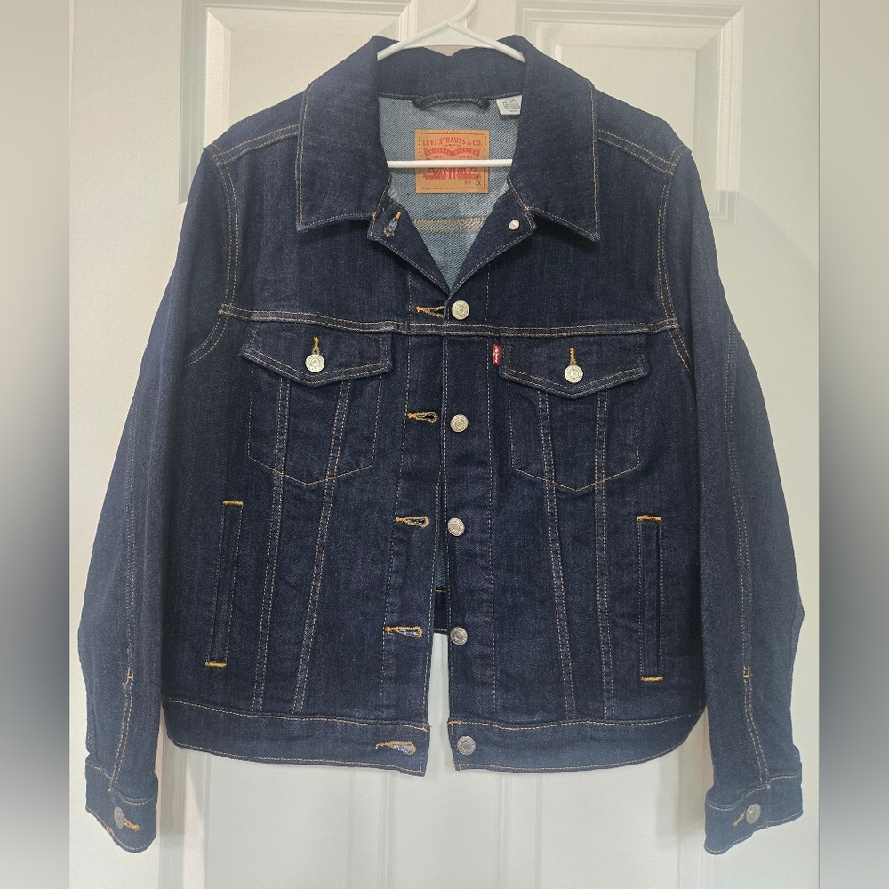 Levi Strauss Dark Blue Jean Trucker Jacket